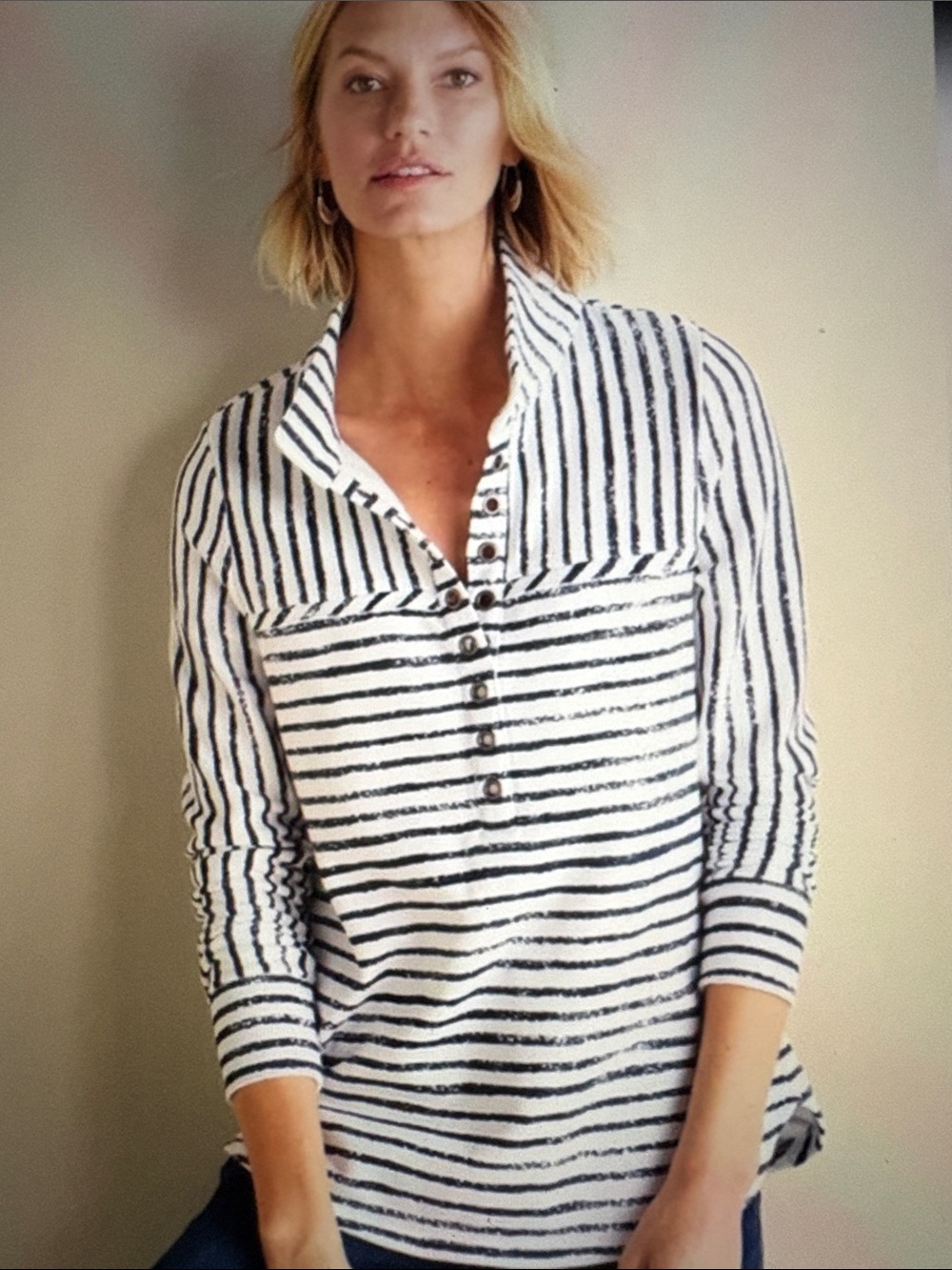 Soft Surroundings Striped Neera French Terry Tunic Size Medium